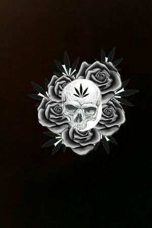 I want somthing like this for my first tat. I dont want the leaf on the skull though. Also if you cant tell this was made by cut outs.