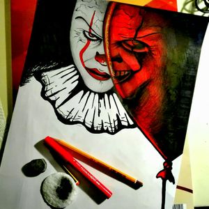 #Pennywise #drawing #workinprogress #myartwork #realismo #horrorart #firstsession #AtWork 