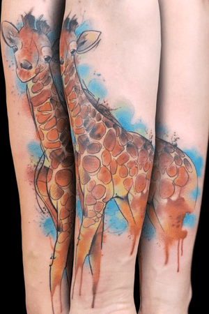 Water color giraffe 