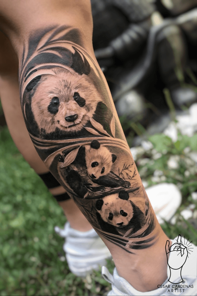 100 Panda Bear Tattoo Designs For Men  Manly Ink Ideas  Half sleeve tattoo  Panda tattoo Half sleeve tattoos designs