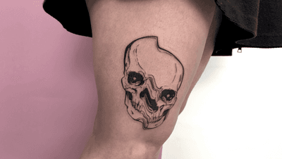 Done on @_vale_pein. #Black #blackwork #skull #skulltattoo #tattoo #tattooart #illustrative 