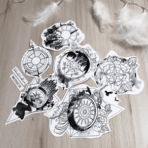I made a Compass Collection so you can make your own compass tattoo! Go and get it www.skinque.com or ask for a commissions there too or help@skinque.com #blackwork #blackandgrey #compass #mountains #flowers #forest #tree #bird #travel #wanderlust #forearm #arrow #watercolor #clock #trashpolka #abstract
