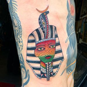 Tattoo by Teide #Teide #favoritetattoos #favorite #favoritepiece #best #color #pharaoh #egyptian #serpent #thirdeye #pattern