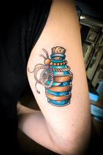 #potion #bottle on the back of the upper arm #colourtattoo #neotraditionaltattoo 
