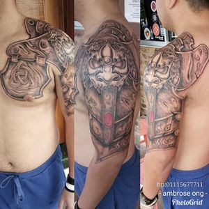 Armour tattoo done hlad freehand client from brunei