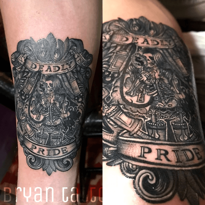 Seven deadly sins tattooed and designed by rion Dickson Darwin city tattoos   rtattoo