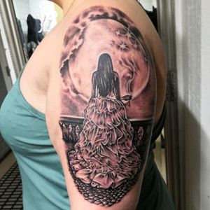 Full moonMagicRealistic tattoo