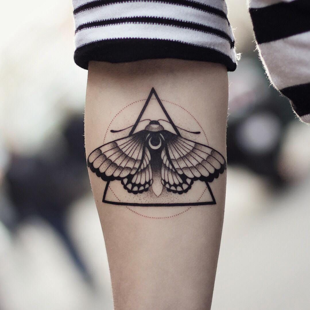 Dotwork Moth Tattoo Design  Moth tattoo Sacred geometry tattoo Moth  tattoo design