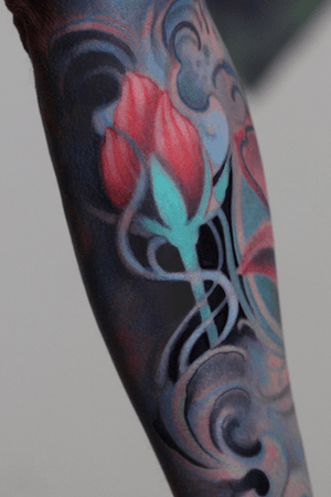 Colour flower tattoo