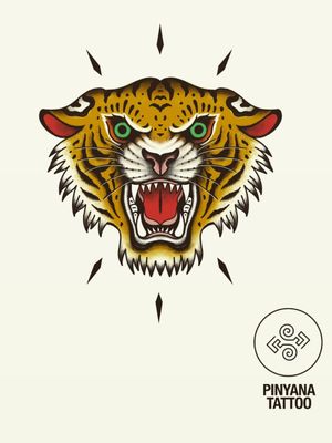 Tigre tradi #traditionaltattoo #originaldesign #originalart #tiger #tigre #diseño #ilustración