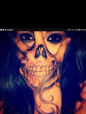 Skull hand mask tattoo that I want