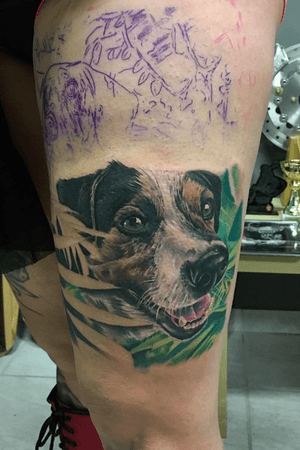  Dogs Tattoo inprogress... #dogtattoo #dogs #realistictattoo #colortattoo #worldfamousink #tattooartist #tatted #tattoo2me #hungary #hungarytattoo