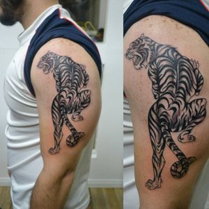 #tigertattoo #BlackworkTattoos #blackandgreytattoo #japanesetattoo #intenzeink 