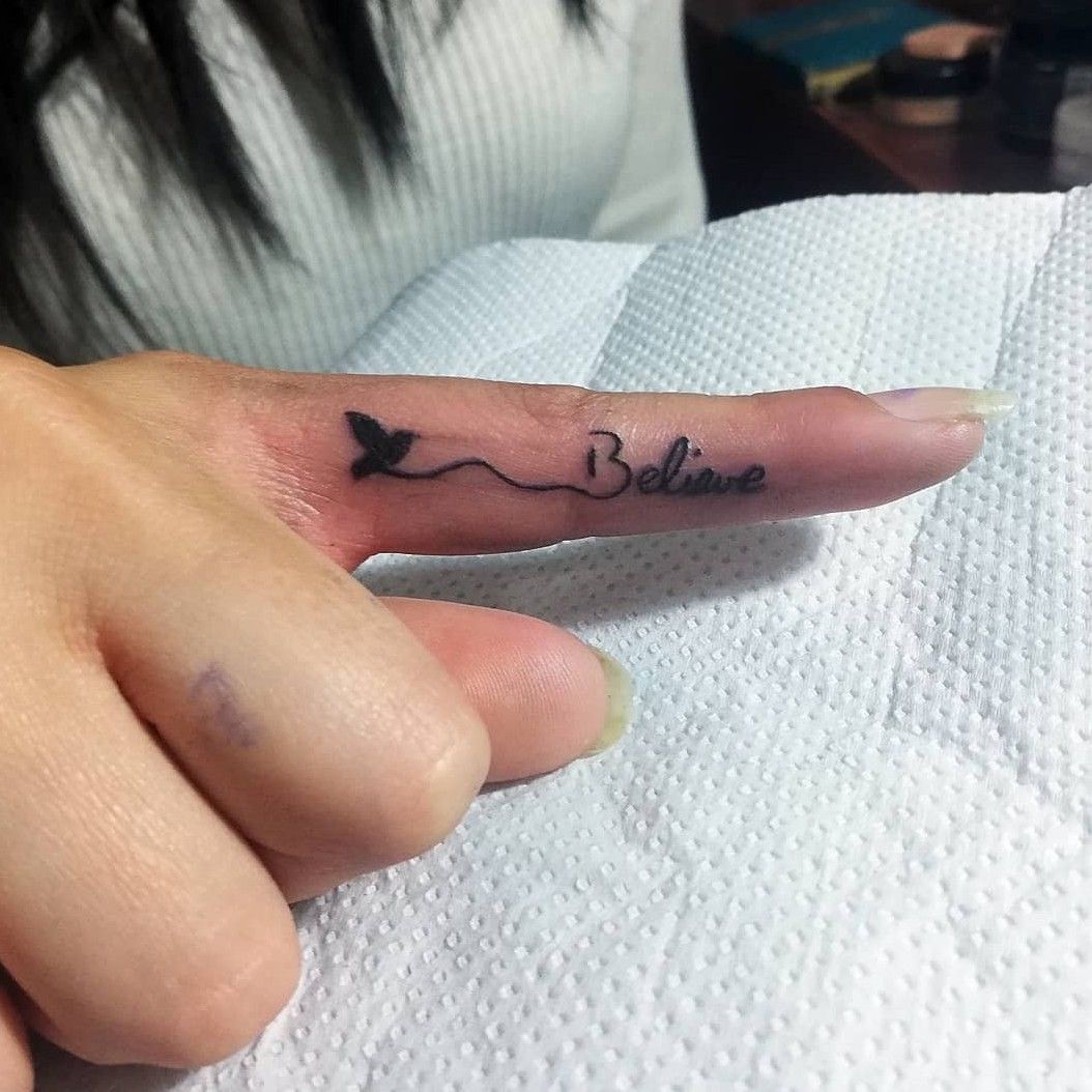 Believe in yourself  Believe tattoos Finger tattoos Love finger tattoo