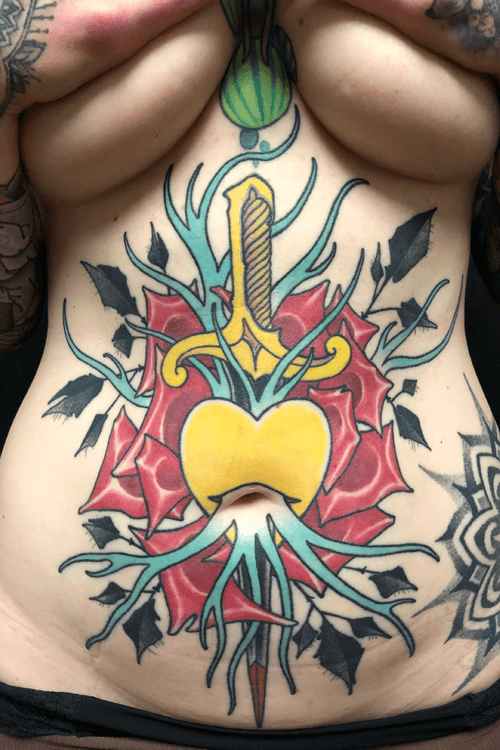 rose with dagger sacred heart and ancestral dna