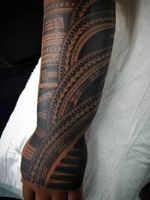 Freehand polynesian tattoo done with all Samoan motifs and flow