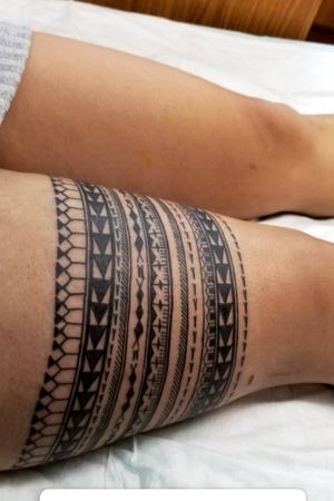 Freehand polynesian tattoo mixed with philipino and hawaiian motifs 