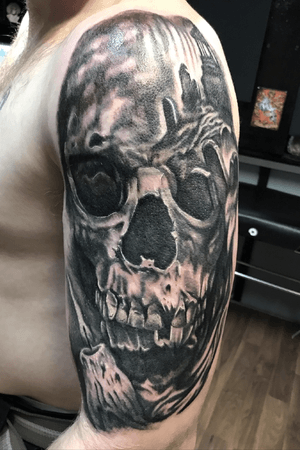 Cover up piece of skull graveyard and candle 