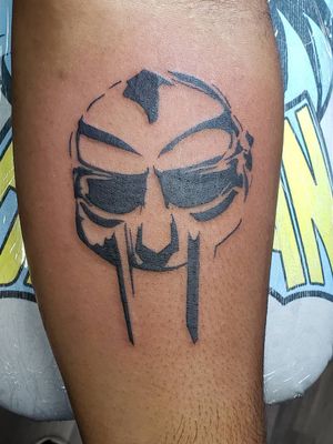 Just remember ALL CAPS when you spell the man name #DOOM #MFDOOM #blackwork #tattoo 
