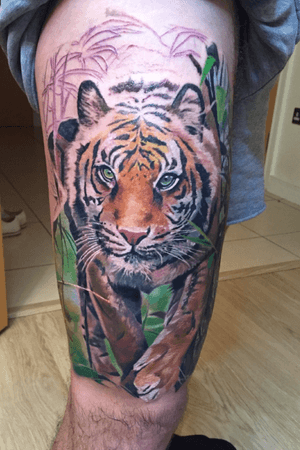 First session on this tiger but managed to do alot ..this is all one hit pass using #worldfamousink #inkjecta #kwadron #h2ocean #stencilanchored  