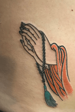 Buddhist praying hands by Mike