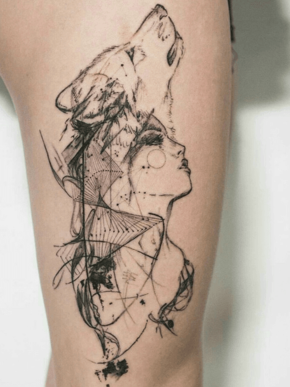 Tattoo uploaded by Elpida Paphiti❤️ • #my #tattoo #wolf #and #woman #strong  #woman #like #wolf⚡️🐾 • Tattoodo