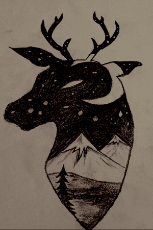 Deer Illustration🌙 #deer #deertattoo #illustration 