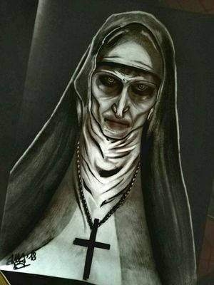 #nun #horrorart #realistic #drawings #myart #myjob #myartwork 