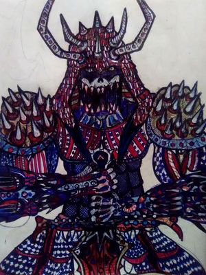 #skeleton #warrior #soldier #creature #illustration #badass #demon #scary #horror #midevil #intricate #samurai 