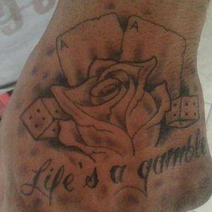 Life's a gamble, Rose, Pair of Aces, Dice, by Skonz.