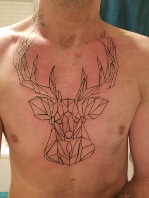 Geometric Stag outline, Chest. By Skonz.