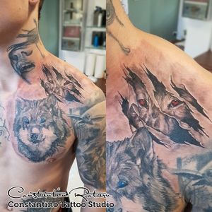 Wolf, realistic 3D Tattoos 