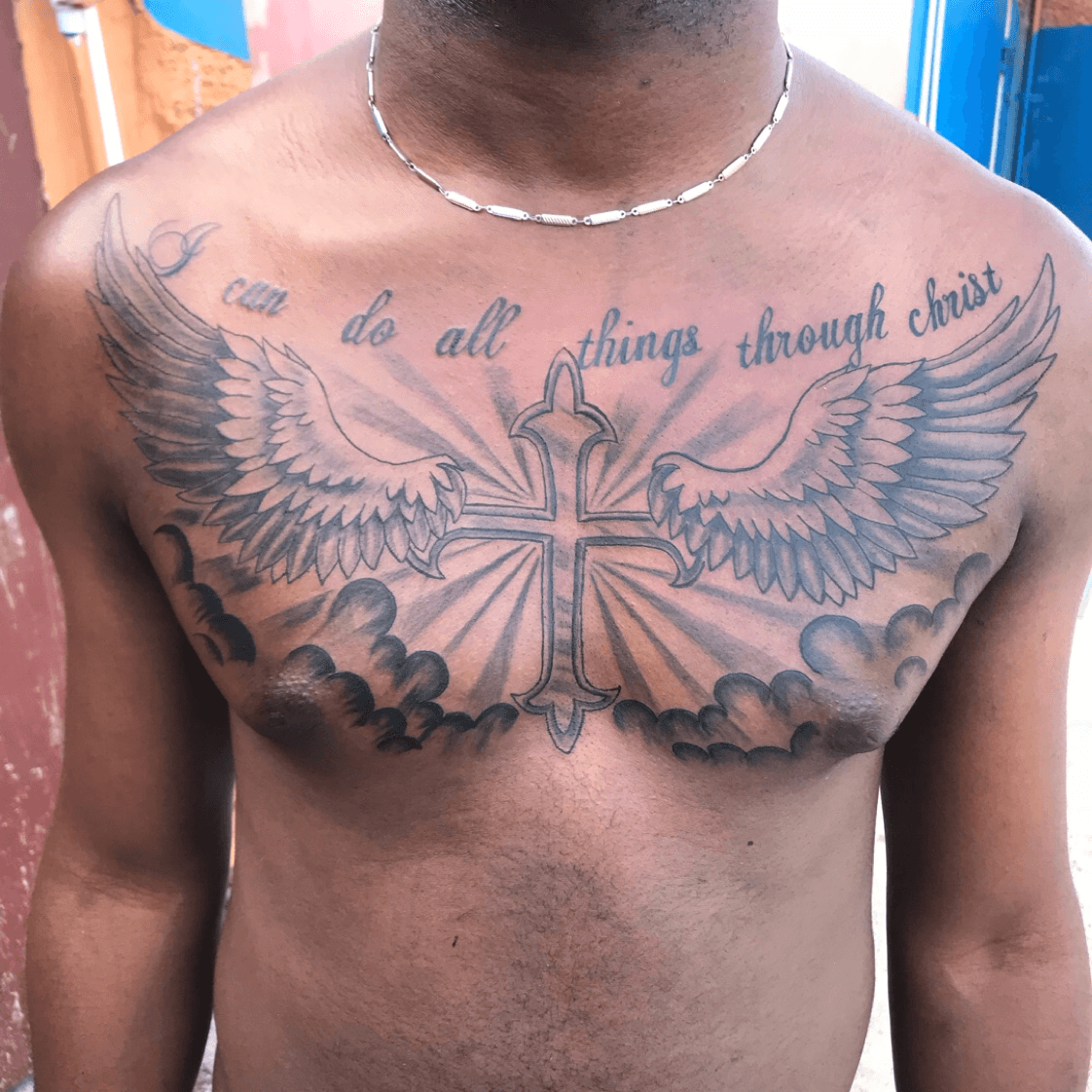full chest tattoos with clouds