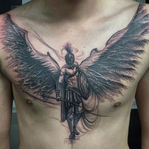 #wings #romanianartist #soldier #chestpiece #tattoman#chesttattoo#tattoo2me#spartantattoo 