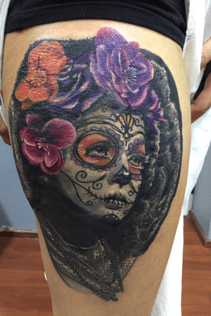 Catrina tattoo style mexican 