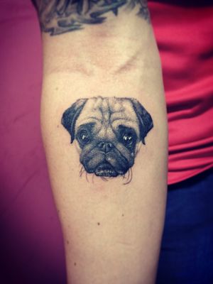 In memory of the little child who passed away... #sadstory #lovedogs #pug #pugtattoo #tattoo #germanytattoo #germany #Tattoodo 