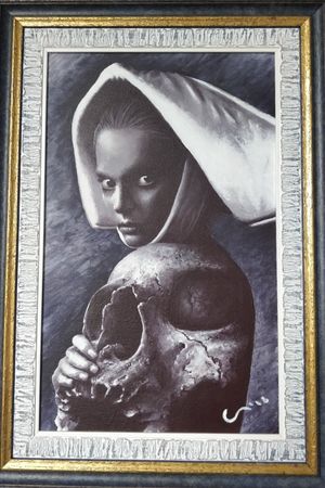 #painting #nun #skull #acrylicpainting 