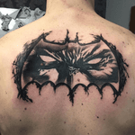 Classic Frank Miller Batman Logo with Gotham Demon‘s evil face...