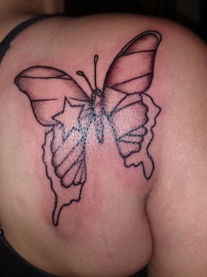 Puerto Rican butterfly #gutta2gunz follow my Instagram @da_real_gutta2gunz as well @grooviest_inktattooingstudio Facebook: Grooviest_Ink Tattooing Studio willing to travel.