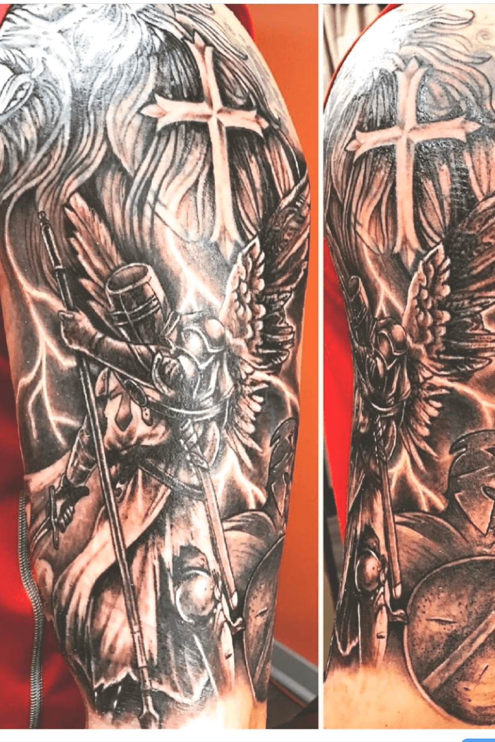 Divine Protection expressed in St Michael the Archangel as a warrior tattoo