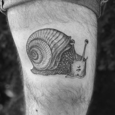 Tattoo by Rebecca aka land of sky #Rebecca #landofsky #snailtattoos #snailtattoo #snail #animal #nature #Fornasetti #illustration #portrait #surreal #ladyhead
