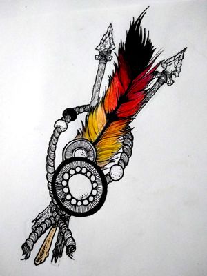 Tattoo uploaded by Edwin Sanchez • #nativeamerican #feather #chesttattoo •  Tattoodo
