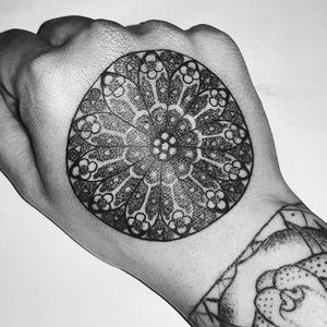 Rose window of Reims Cathedral, hand of my bro#rose #rosewindow #dotwork #dot #linework #handtattoo #fkirons #fadetheitch #inkeeze #stencilstuff #ezrevolutioncartridges #ink #inked #inkedbro #inkedguy #inkedlife #tattoo #tattooinspiration #tattooist #tattooartist #artist #tattoooftheday #picoftheday #photooftheday #thomtats7 @thomtats7
