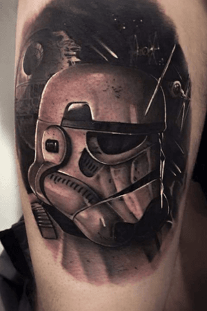 Star wars tattoo done at Milans convention by Jake Ross from Everlast Tattoo in Mentor Ohio