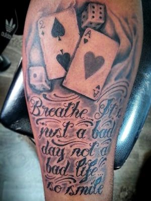 #halfsleeve #card #dice #lettering #chicano #blackandgrey #blackandgreytattoo #intenzetattooink #fkirons #fadetheitch #stencilstuff #inkeeze #kwadron #ink #inked #inkedlife #inkedmag #tattoo #tattooist #tattooartist #artist #artwork #tattoooftheday #picoftheday #photooftheday #France #thomtats7 @thomtats7 