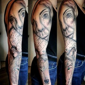 Fullsleeve realism#fullsleeve #realism #realistictattoo #portrait #wolf #story #life #mostbeautifulproject #blackandgrey #blackandgreytattoo #blackandgreyrealism #intenzetattooink #fkirons #fadetheitch #stencilstuff #inkeeze #kwadron #ink #inked #inkedlife #inkedmag #tattoo #tattooist #tattooartist #artist #artwork #tattoooftheday #picoftheday #photooftheday #France #thomtats7 @thomtats7 