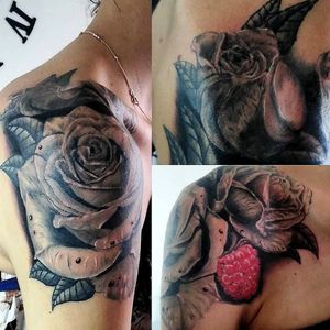 #roses #raspberry #signification #angel #colorealism #blackandgrey #blackandgreyrealism #intenzetattooink #fkirons #fadetheitch #stencilstuff #inkeeze #kwadron #ink #inked #inkedlife #inkedmag #tattoo #tattooist #tattooartist #artist #artwork #tattoooftheday #picoftheday #photooftheday #France #thomtats7 @thomtats7 