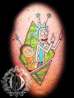 Rick and Morty leg tattoo #tattoo #tattoos #tattooideas #lineworktattoo #blackandgreytattoo #fkirons #xion #tattoomafia #alexdavidsontattoos #art #tattooartist #eternalink #eikondevice #instagood #tattoomafia #rickandmorty #rickandmortytattoo #wubbalubbadubdub #cartoontattoo