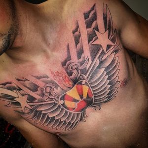 Free hand wings cheast tattoo My work