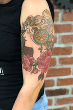 #mucha #muchatattoo #woman #floral #neotraditional 